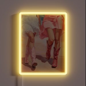 Coastal Preppy Western Cowgirl Boots RGB Neon Sign