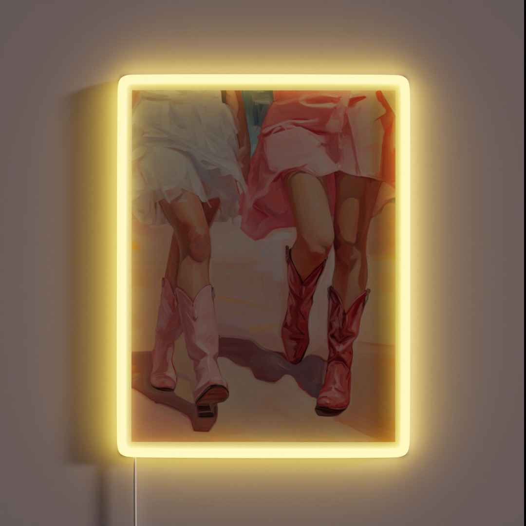 Coastal Preppy Western Cowgirl Boots RGB Neon Sign Coastal Preppy Western Cowgirl Boots RGB Neon Sign