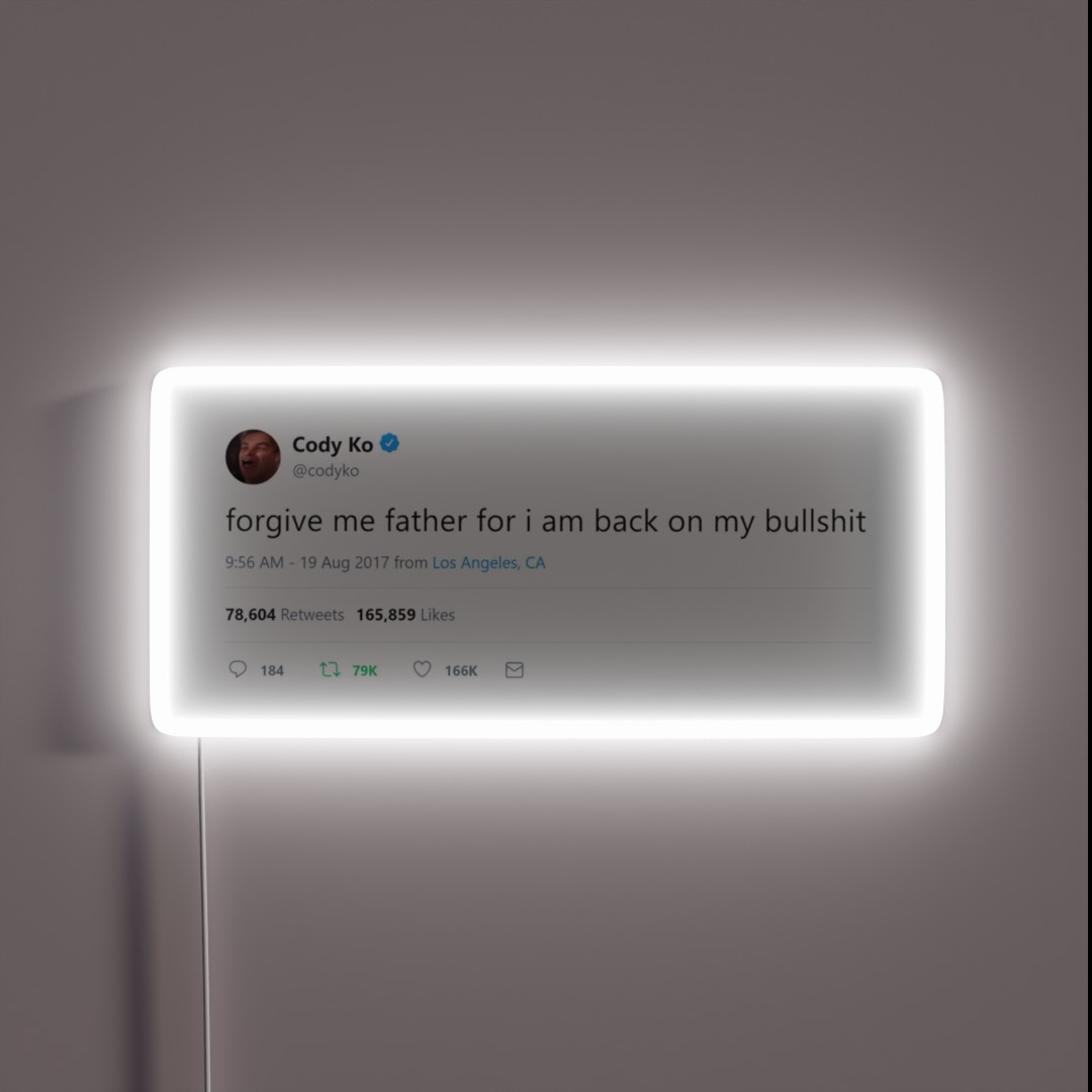 Cody Ko Tweet RGB Neon Sign Cody Ko Tweet RGB Neon Sign