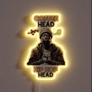 Coffee Head Hip Hop Head RGB Neon Sign