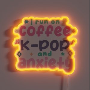 Coffee K Pop Anxiety RGB Neon Sign Coffee K Pop Anxiety RGB Neon Sign