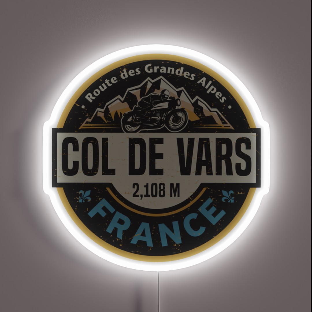 Col De Vars Route Des Grandes Alpes RGB Neon Sign Col De Vars Route Des Grandes Alpes RGB Neon Sign