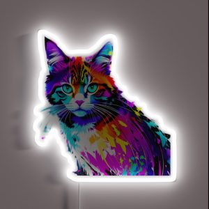 Colorful Abstract Cat RGB Neon Sign Colorful Abstract Cat RGB Neon Sign