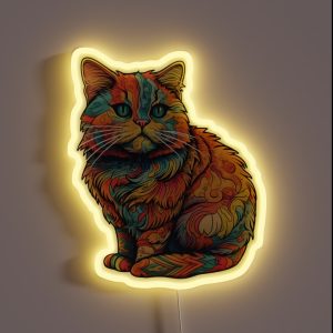 Colorful Abstract Munchkin Cat RGB Neon Sign Colorful Abstract Munchkin Cat RGB Neon Sign
