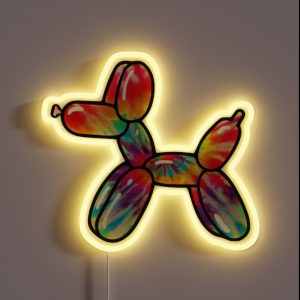 Colorful Balloon Dog RGB Neon Sign