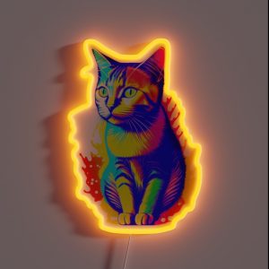 Colorful Cat Art RGB Neon Sign Colorful Cat Art RGB Neon Sign