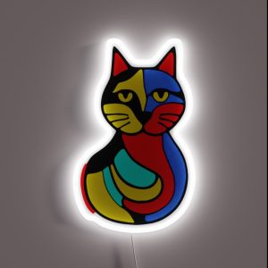 Colorful Cat Illustration RGB Neon Sign Colorful Cat Illustration RGB Neon Sign