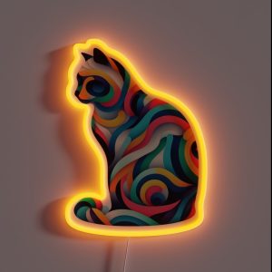 Colorful Cat RGB Neon Sign Colorful Cat RGB Neon Sign