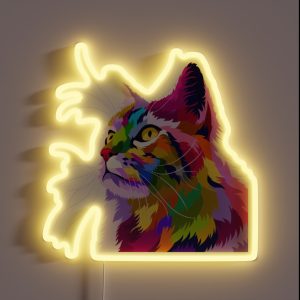 Colorful Cat With Pop Art Style RGB Neon Sign Colorful Cat With Pop Art Style RGB Neon Sign