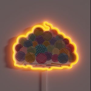 Colorful Crochet Hooks Balls Of Yarn RGB Neon Sign