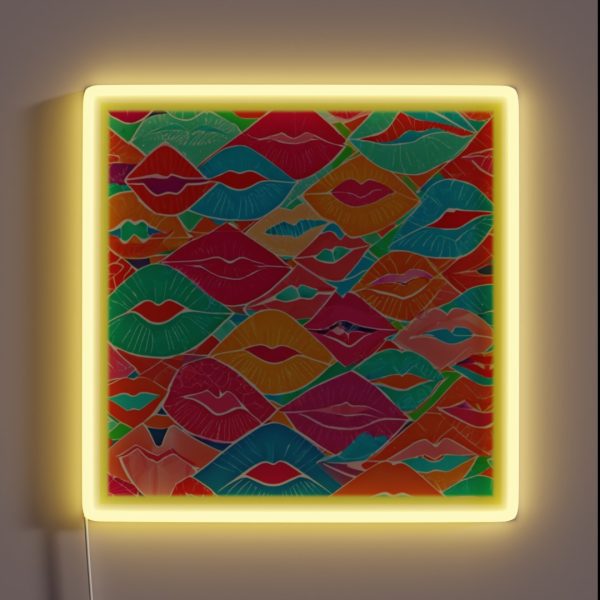 Colorful Kisses Design RGB Neon Sign