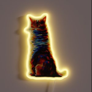 Colorful Painted Cat Sunny Vibes RGB Neon Sign
