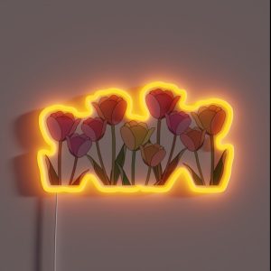 Colorful Tulips Flowers RGB Neon Sign