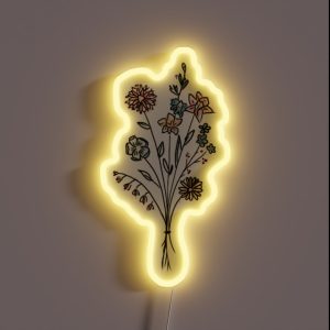 Coloured Flower Bouquet RGB Neon Sign