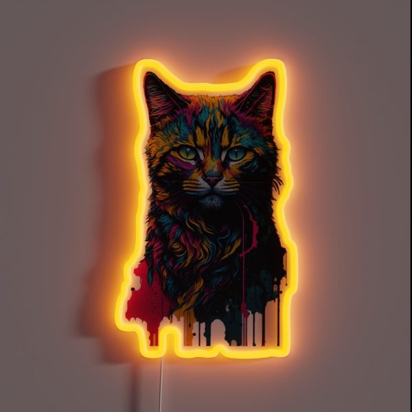 Colourful Kitty RGB Neon Sign