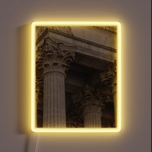 Columns In The Rain Dark Academia RGB Neon Sign