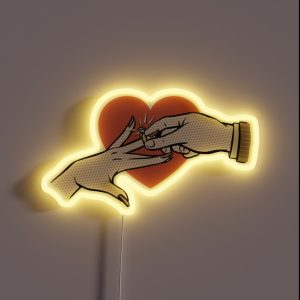 Comic Style Engagement Ring Design RGB Neon Sign