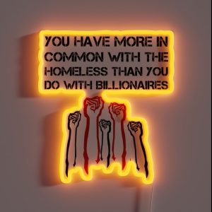 Communist Socialist Left Class Solidarity Anti Billionaire RGB Neon Sign