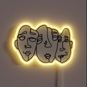 Connected Abstract Faces RGB Neon Sign Connected Abstract Faces RGB Neon Sign