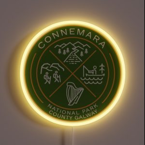 Connemara National Park Ireland Heraldic Logo RGB Neon Sign