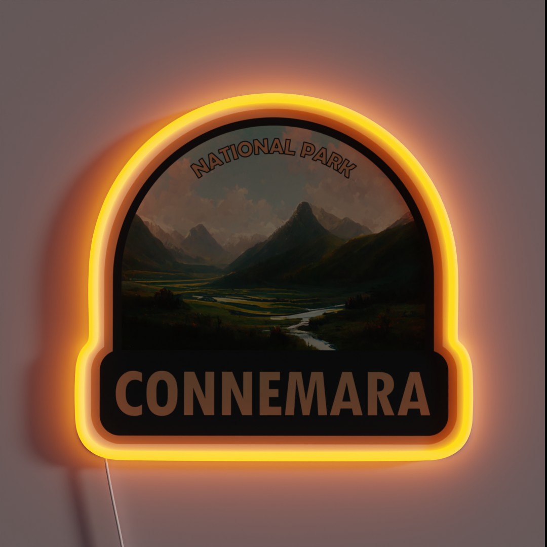 Connemara National Park Ireland Watercolor RGB Neon Sign Connemara National Park Ireland Watercolor RGB Neon Sign