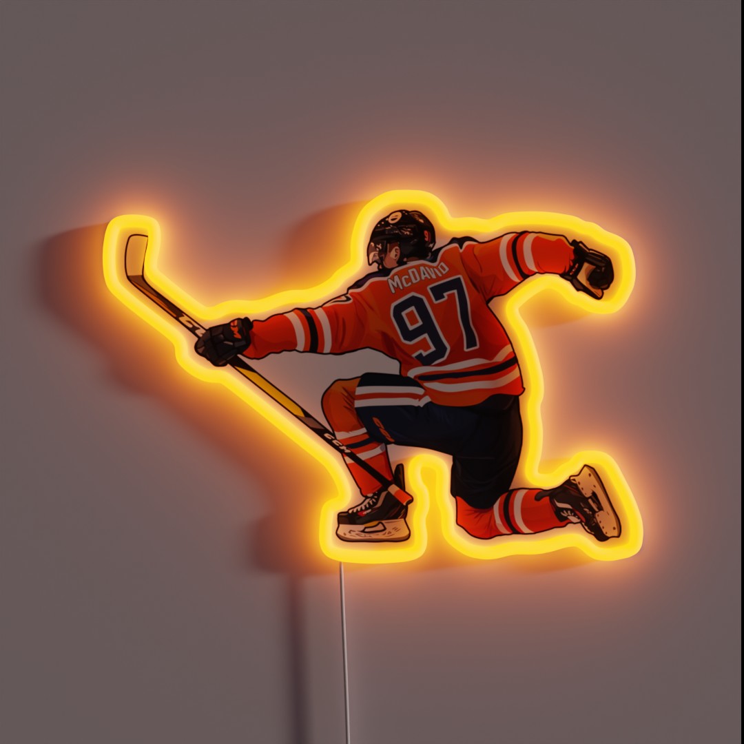 Connor Mcdavid 93 Celebration RGB Neon Sign Connor Mcdavid 93 Celebration RGB Neon Sign