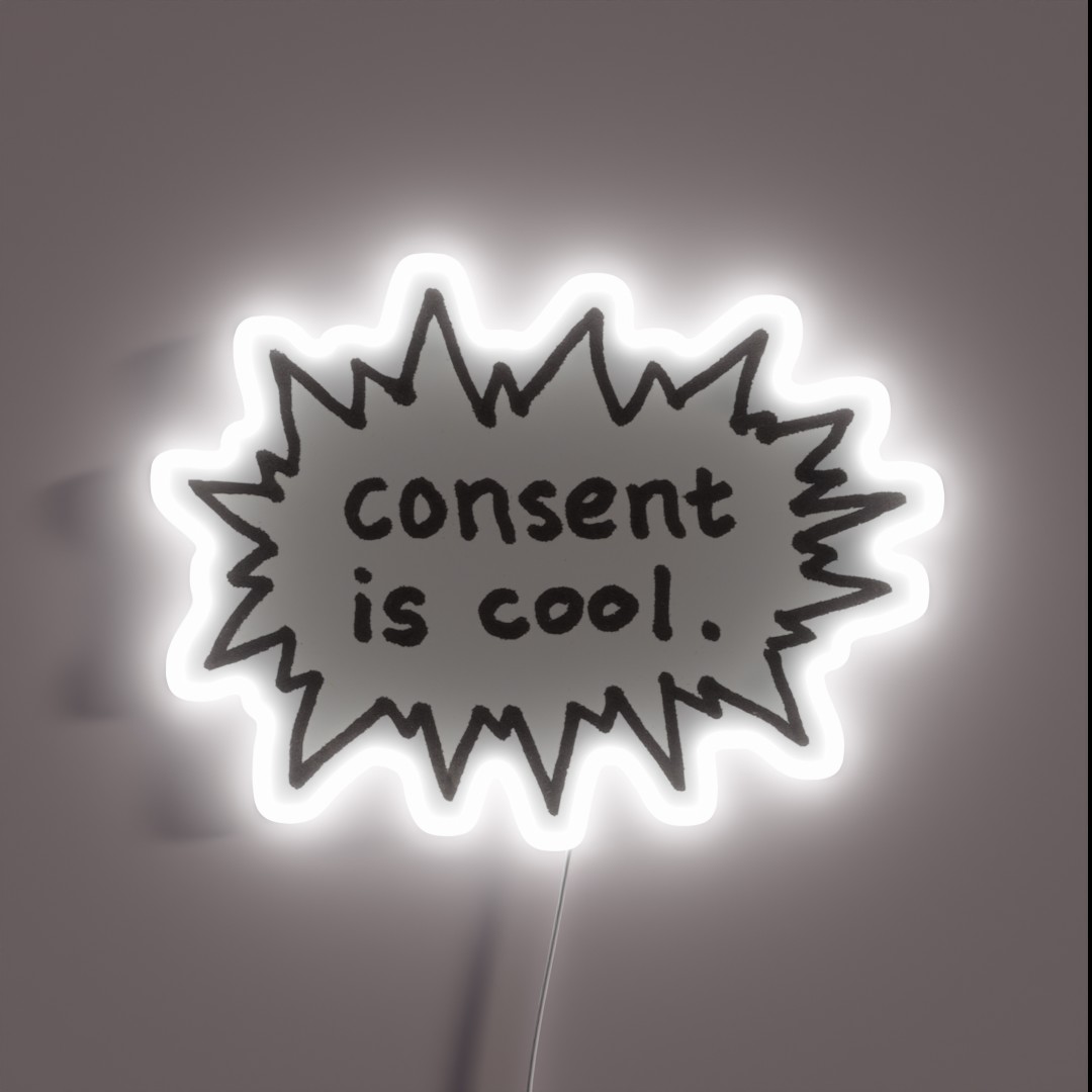 Consent Is Cool Comic Flash RGB Neon Sign Consent Is Cool Comic Flash RGB Neon Sign