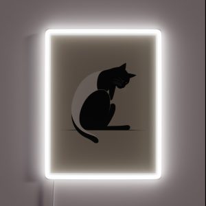 Contemporary Cat Print Abstract Artwork For Modern Homes RGB Neon Sign