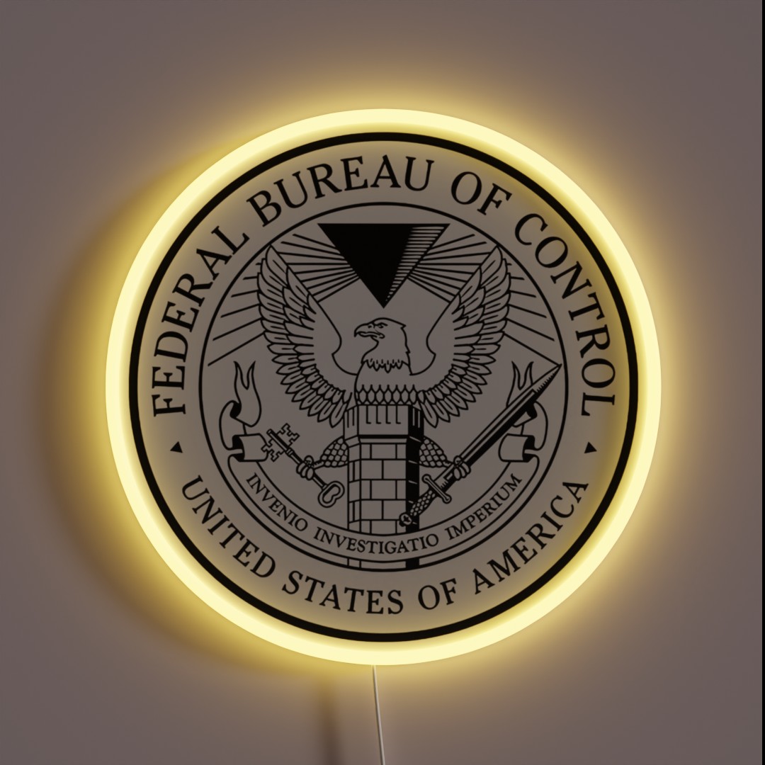 Control Game Federal Bureau Of Control Logo RGB Neon Sign Control Game Federal Bureau Of Control Logo RGB Neon Sign