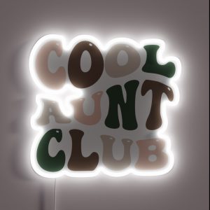 Cool Aunt Club Groovy Wavy Designed Gifts For Christmas Birthday RGB Neon Sign