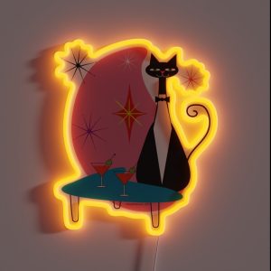 Cool Cat Cocktail Party RGB Neon Sign