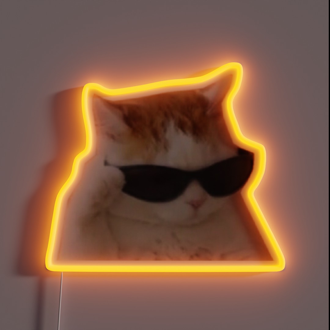Cool Cat Meme RGB Neon Sign Cool Cat Meme RGB Neon Sign