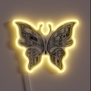 Cool Chrome Butterfly RGB Neon Sign