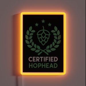 Copy Of Homebrewing Certified Hophead Funny RGB Neon Sign