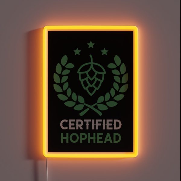 Copy Of Homebrewing Certified Hophead Funny RGB Neon Sign