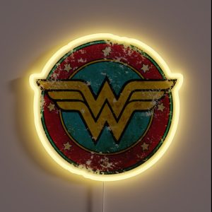 Copy Of Super Hero Girl Wonder W O M A N Watercolour Nature Logo RGB Neon Sign