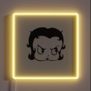 Coquette Betty Boop Black And White Silhouette Drawing RGB Neon Sign
