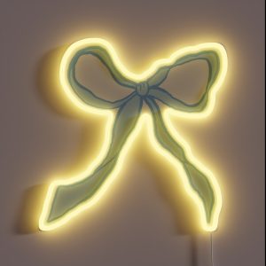 Coquette Bow Aesthetic Blue Bow RGB Neon Sign