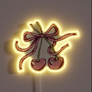 Coquette Girly Cherries RGB Neon Sign