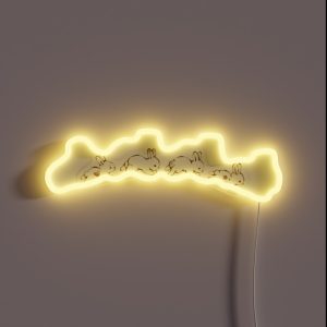 Coquette Illustrated Bunnies RGB Neon Sign