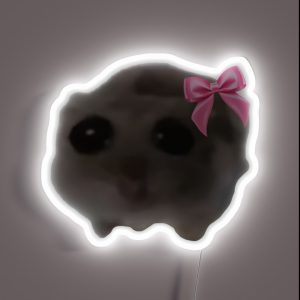 Coquette Sad Hamster RGB Neon Sign
