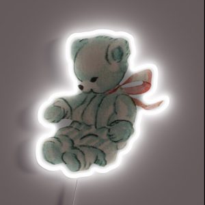 Coquette Vintage Bear RGB Neon Sign