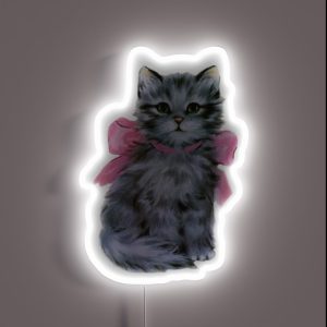 Coquette Vintage Cat RGB Neon Sign