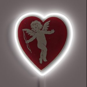Coquette Vintage Cherub Heart RGB Neon Sign
