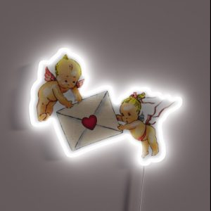 Coquette Vintage Cherub Love Letter RGB Neon Sign