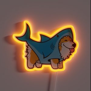 Corgi In A Shark Suit RGB Neon Sign