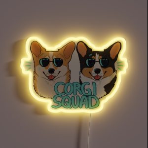 CORGI SQUAD The Doctor And The Queen RGB Neon Sign