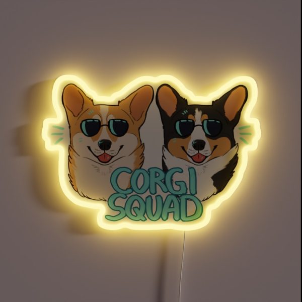 CORGI SQUAD The Doctor And The Queen RGB Neon Sign