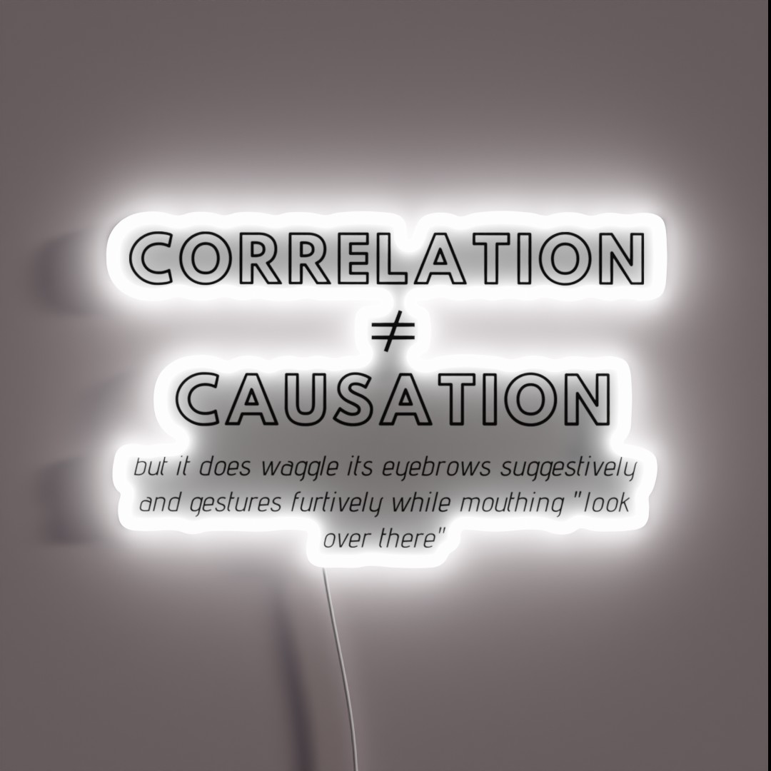 Correlation Causation Psychology Design RGB Neon Sign Correlation Causation Psychology Design RGB Neon Sign