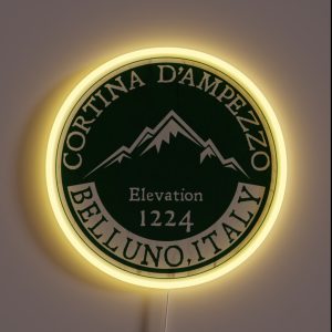 Cortina D Ampezzo Skiing Italy Dolomite Mountains Dolomiti Belluno 3 RGB Neon Sign
